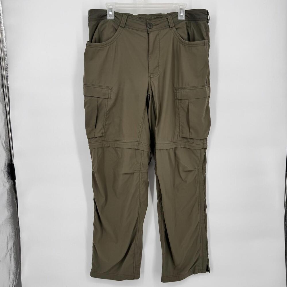 REI Co-op Pants Mens 40x32 Green Cargo Convertible Hiking Quick Dry Stretch